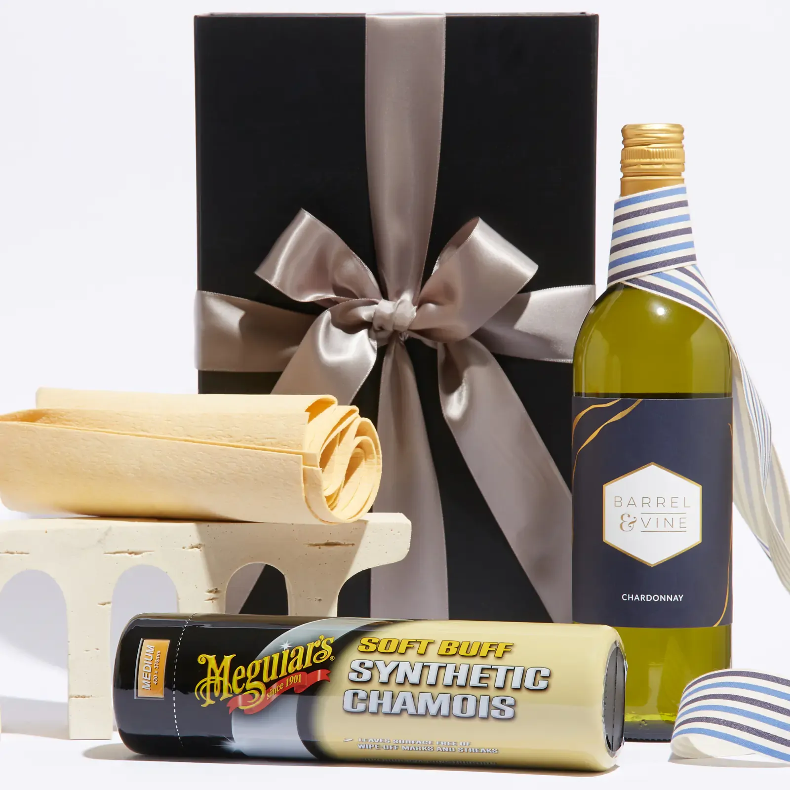 Car Chamois & White Wine Gift