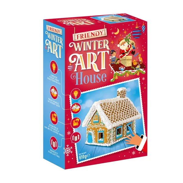 Friendy Winter Art House Gingerbread House Kit 610g