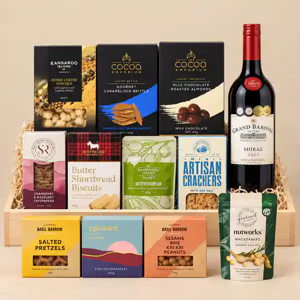 Chateau Tanunda Grand Barossa Shiraz & Gourmet Wooden Crate