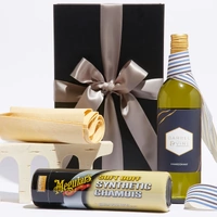 Car Chamois & White Wine Gift