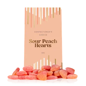 Confectioner's Choice Sour Peach Hearts 100g