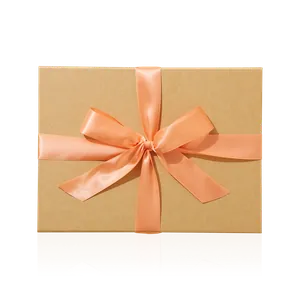 Premium Kraft Gift Box With Peach Ribbon