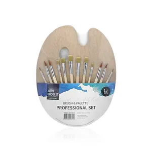 Wooden Paint Brushes and Palette