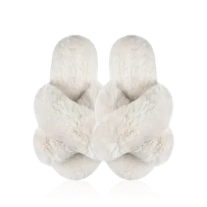 Fluffy White Slippers