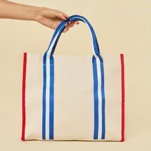 Premium Red and Blue Canvas Shopper