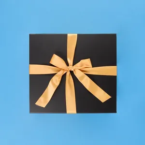 Premium Black Gift Box with a Bright Gold Ribbon