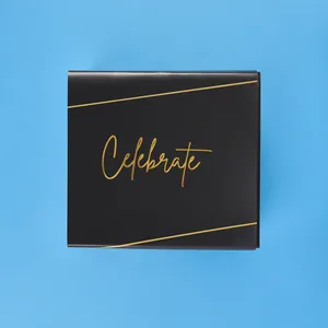 Premium Black Gift Box With a Gold Foiled 'Celebrate' Sleeve.