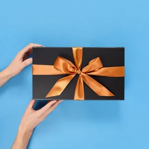 Premium Gift Box With Copper Satin Ribbon
