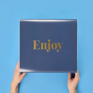 Premium White Gift Box with a Navy 'Enjoy' Foil Sleeve