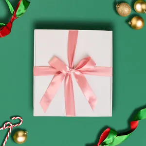 Premium White Gift Box with a Dusty Rose Ribbon
