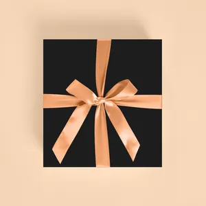 Premium Black Gift Box With A Peach Ribbon