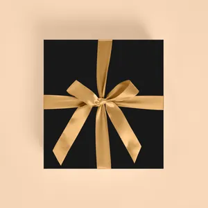 Premium Black Gift Box With A Gold Ribbon