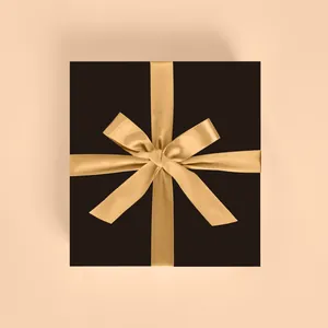 Premium Black Gift Box with a Pale Gold Ribbon