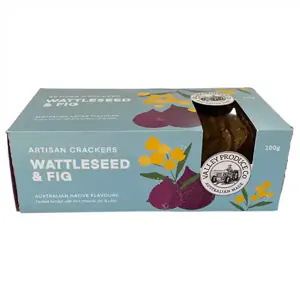 Valley Produce Co Native Artisan Crackers Wattleseed & Fig 100g