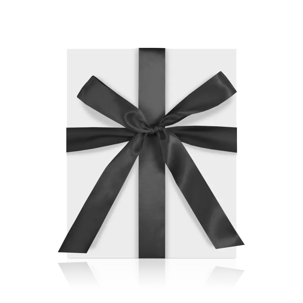 Premium Glossy Box With Black Satin Ribbon